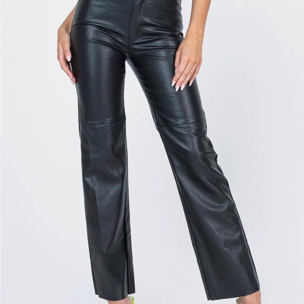 Princess Polly Faux Leather Straight Leg Pants